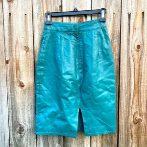 100% Genuine LEATHER Vintage Chia Pencil Skirt