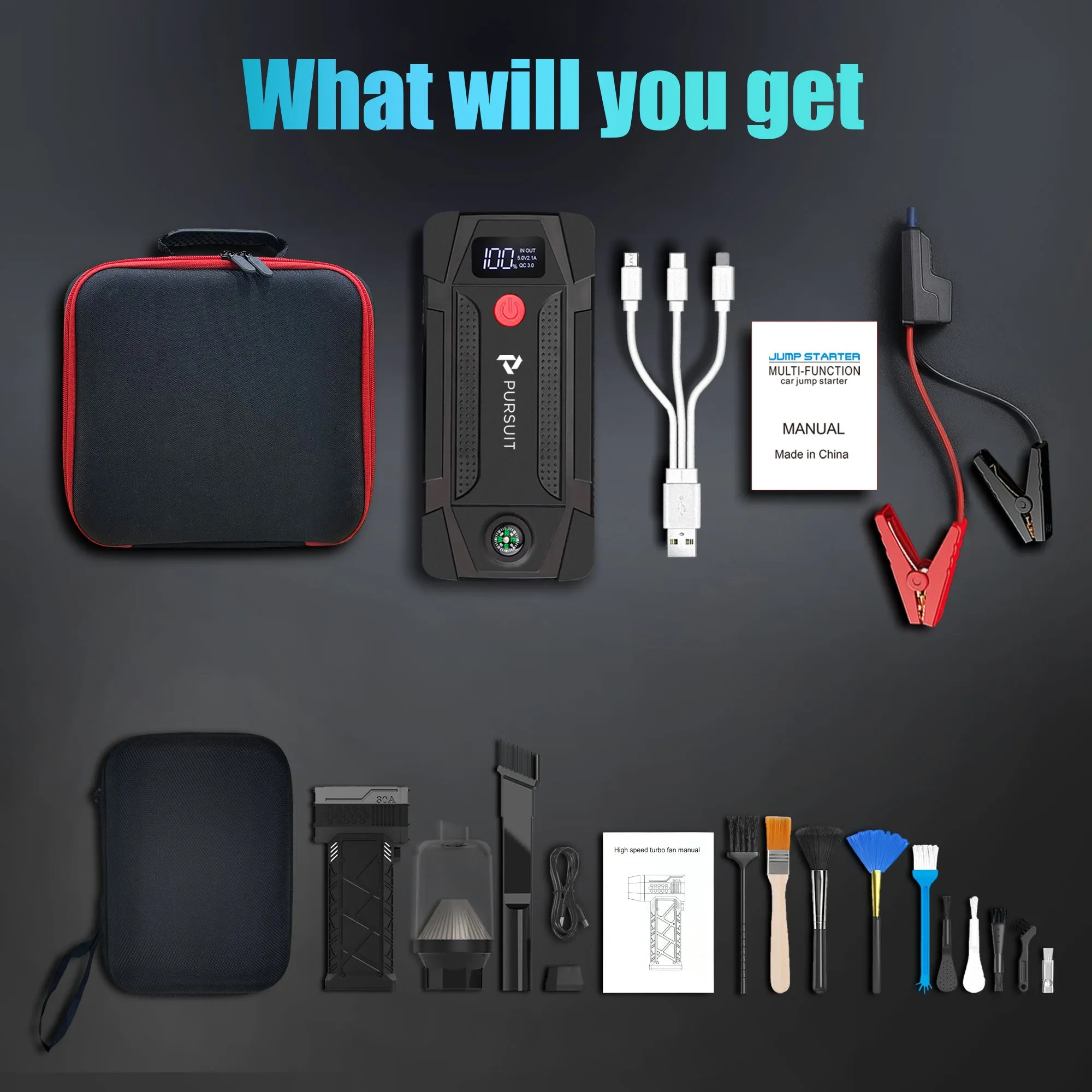 1000A-SET Emergency Power Supply & High-Speed Turbo Fan Combo – Powerful & Reliable