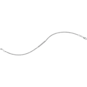 10K White Gold Diamond Single Row Bar Fashion Bracelet 1/12 Cttw