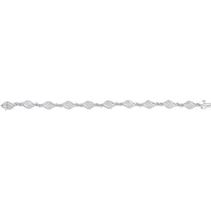 10K White Gold Womens Round Diamond Fashion Bracelet 1/2 Cttw