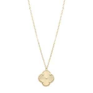 10K Yellow Gold (18mm) Designer Clover Necklace