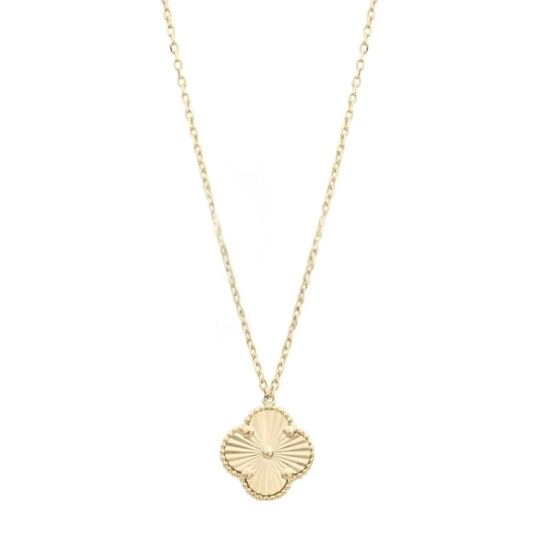10K Yellow Gold (18mm) Designer Clover Necklace