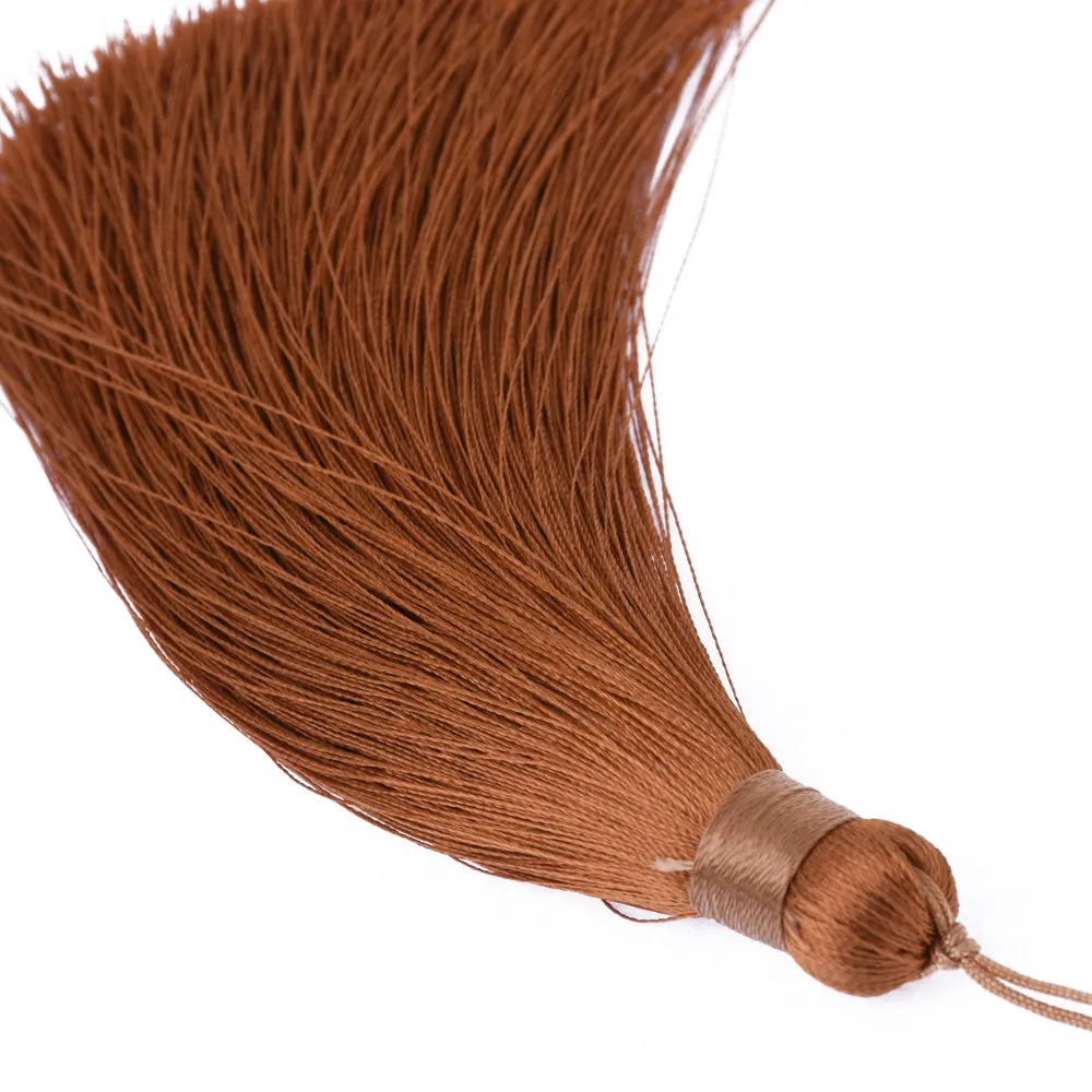 12cm Coffee Color Silky Jewelry Tassels, Handmade Long Jewelry Making Tassels,Quality Fashion Tassels, 6pcs/lot
