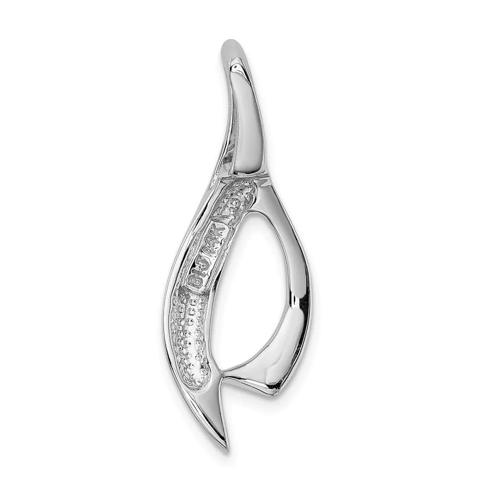 14k White Gold Designer Slide