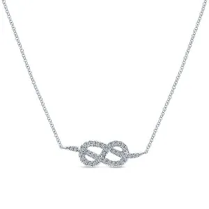 14k White Gold Eternal Love Fashion Necklace