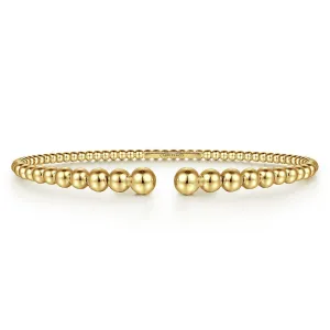 14K Yellow Gold Graduated Beaded Bangle Bracelet