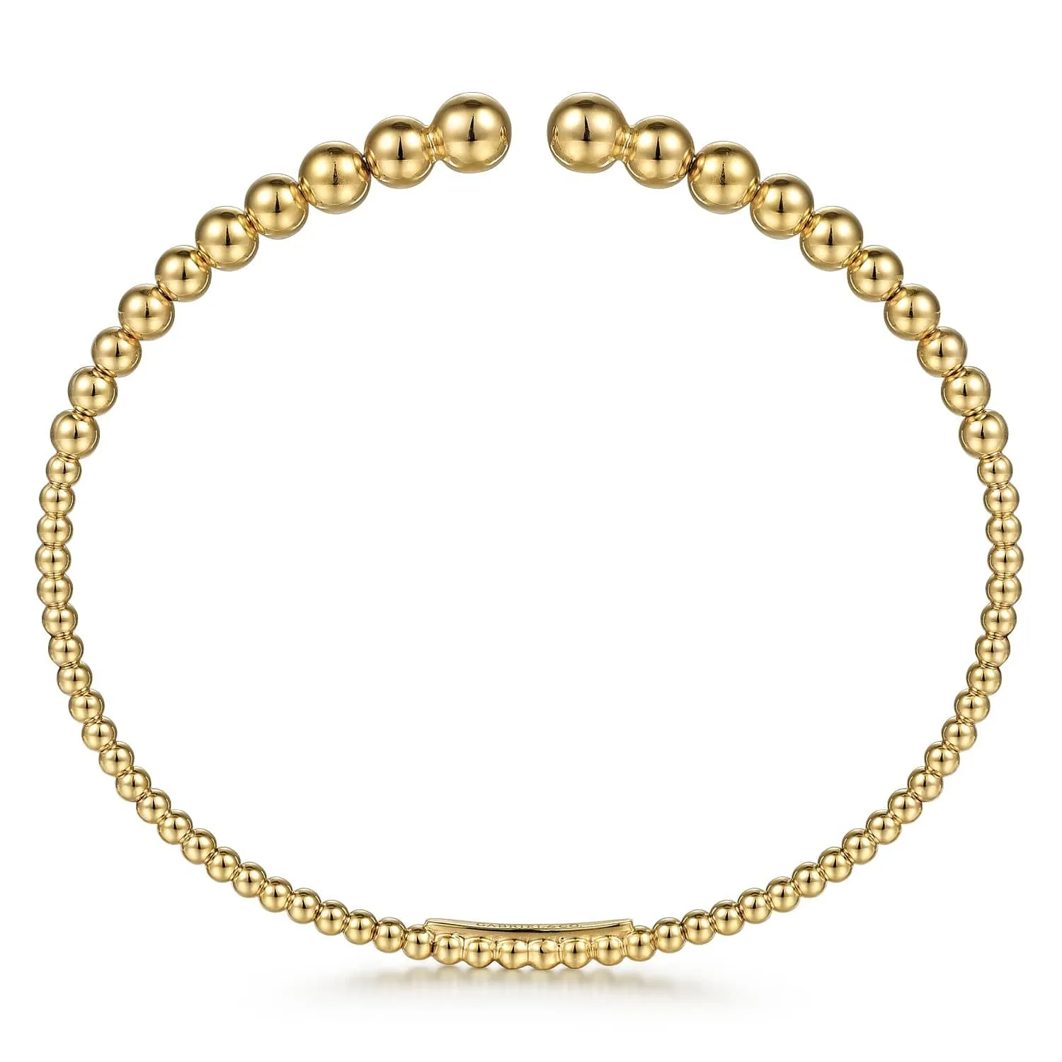 14K Yellow Gold Graduated Beaded Bangle Bracelet