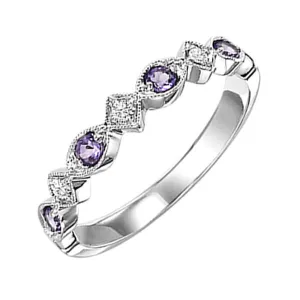14KT White Gold & Diamond Sparkle Fashion Ring - 1/10 cts