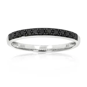 1/6 cttw Black Diamond Wedding Band in Sterling Silver