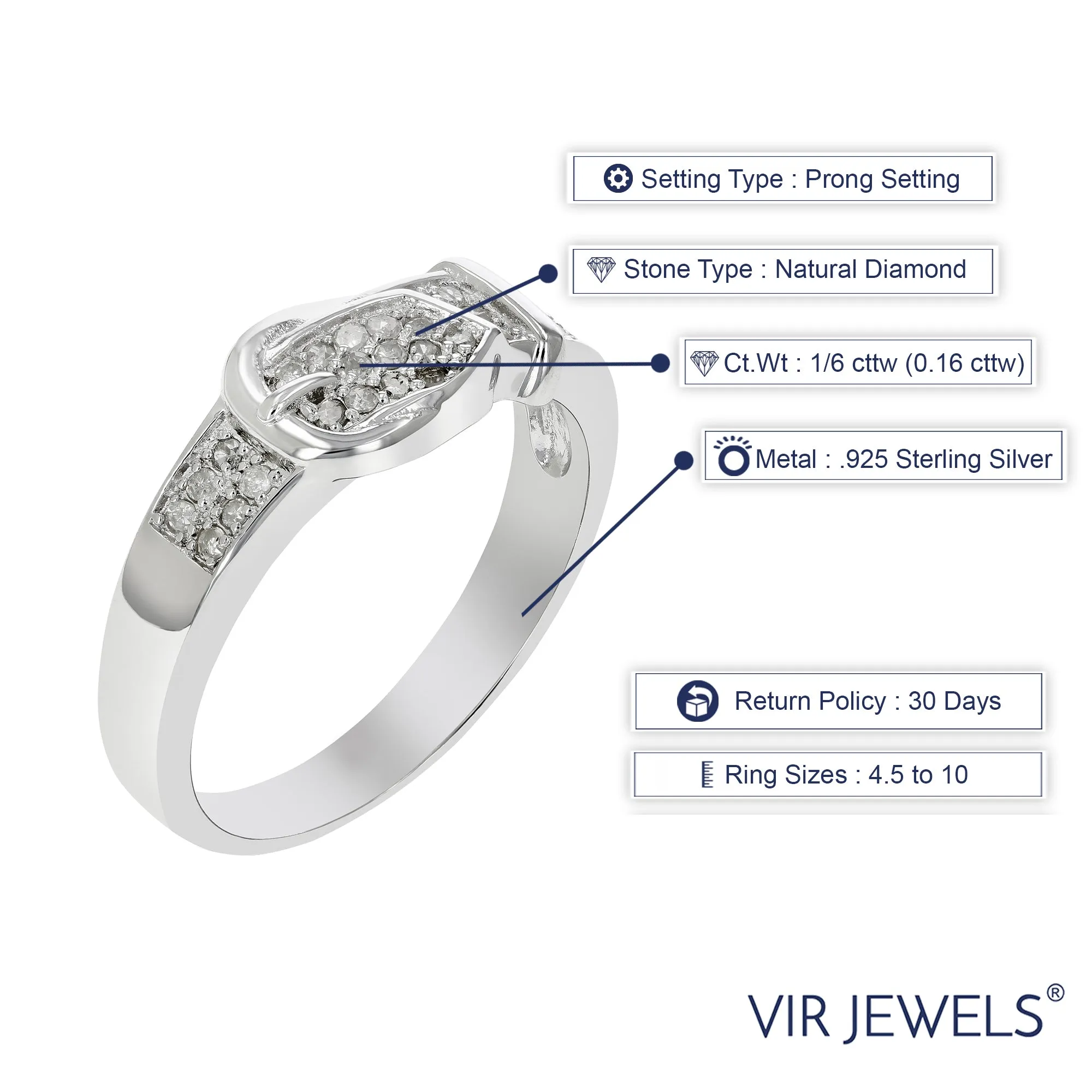 1/6 cttw Diamond Belt Design Wedding Band in Sterling Silver