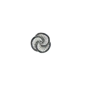 18k White Gold .61ct Round Black and 1.80ct F VS2 Round Diamond Fashion Ring