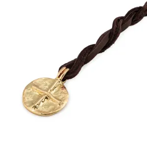 18Kt Gold Cross Pendant "Divine guidance"