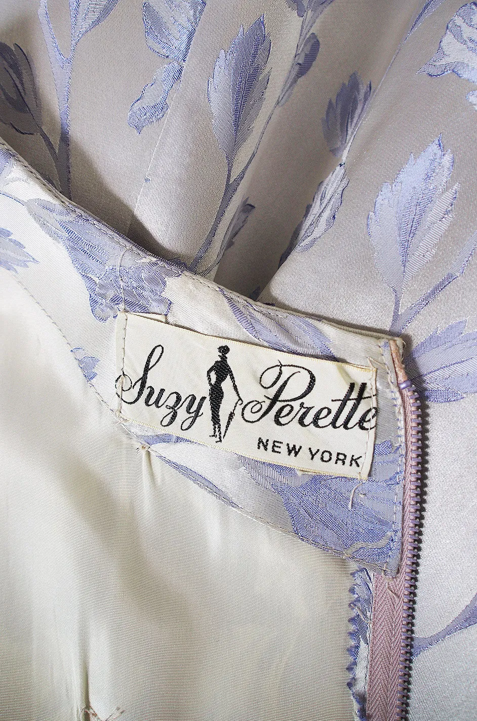 1950s Silvered Lavender Suzy Perette Dress