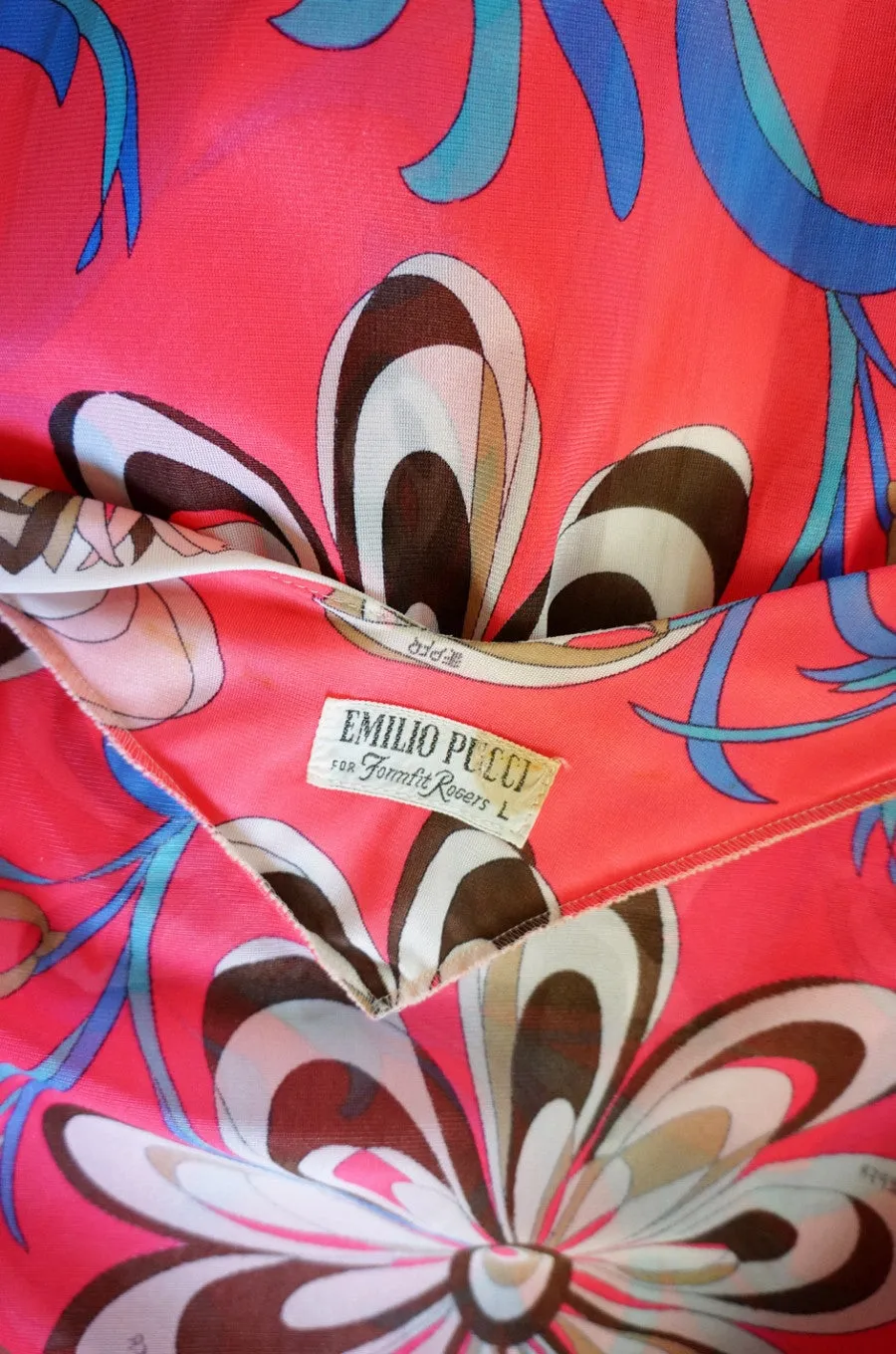 1960s Dramatic Coral Pucci Caftan Gown