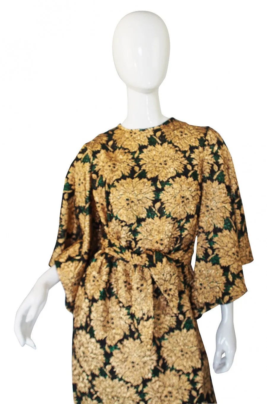 1960s Mr Blackwell Caped Sleeve Dress