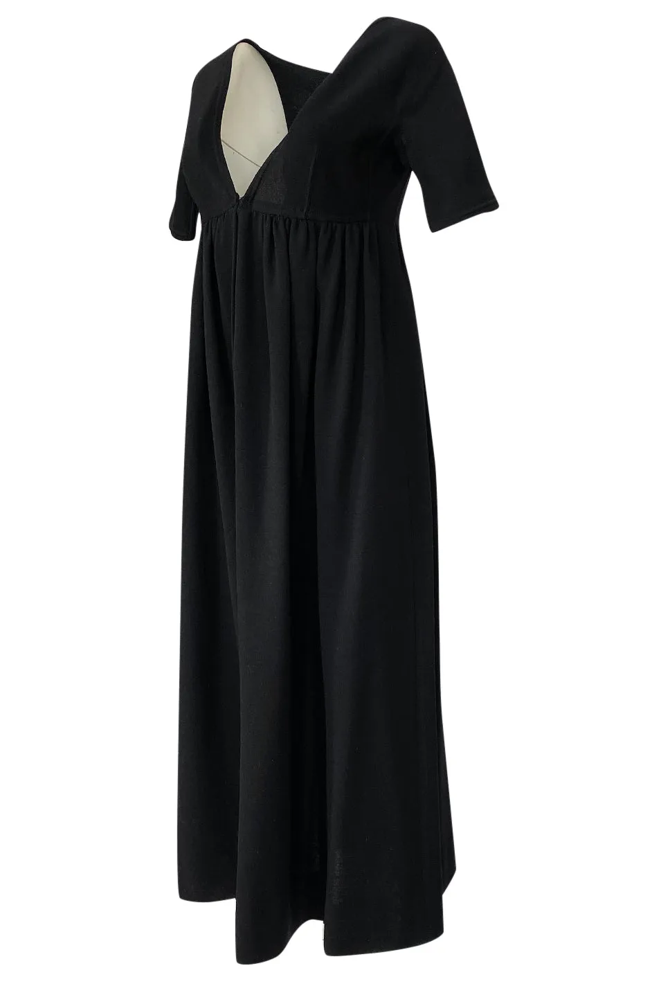 1960s Rudi Gernreich for Harmon Knits Deep Front Plunge Black Dress