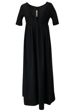 1960s Rudi Gernreich for Harmon Knits Deep Front Plunge Black Dress