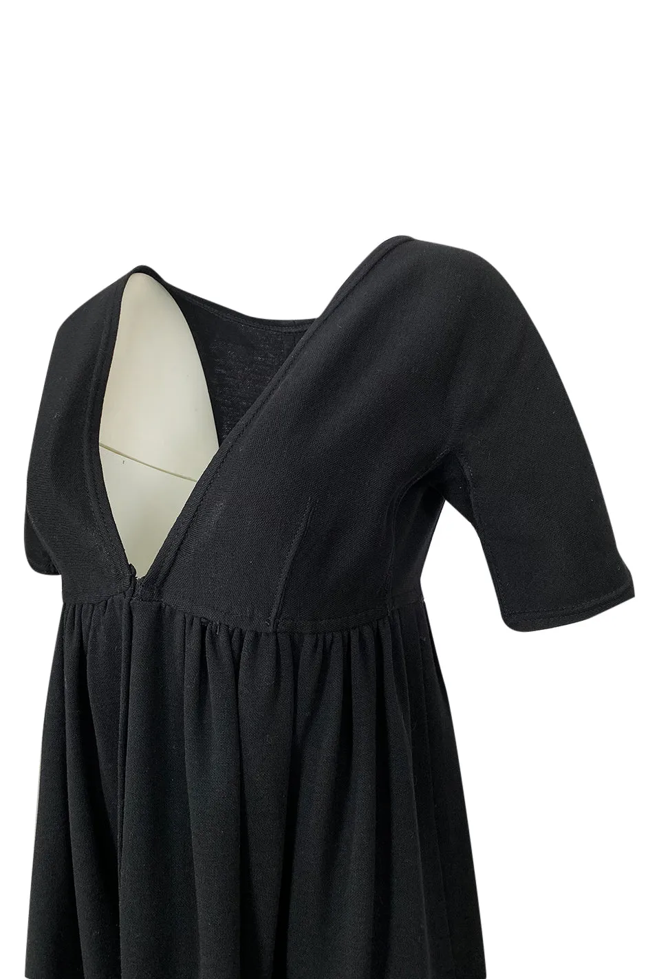 1960s Rudi Gernreich for Harmon Knits Deep Front Plunge Black Dress