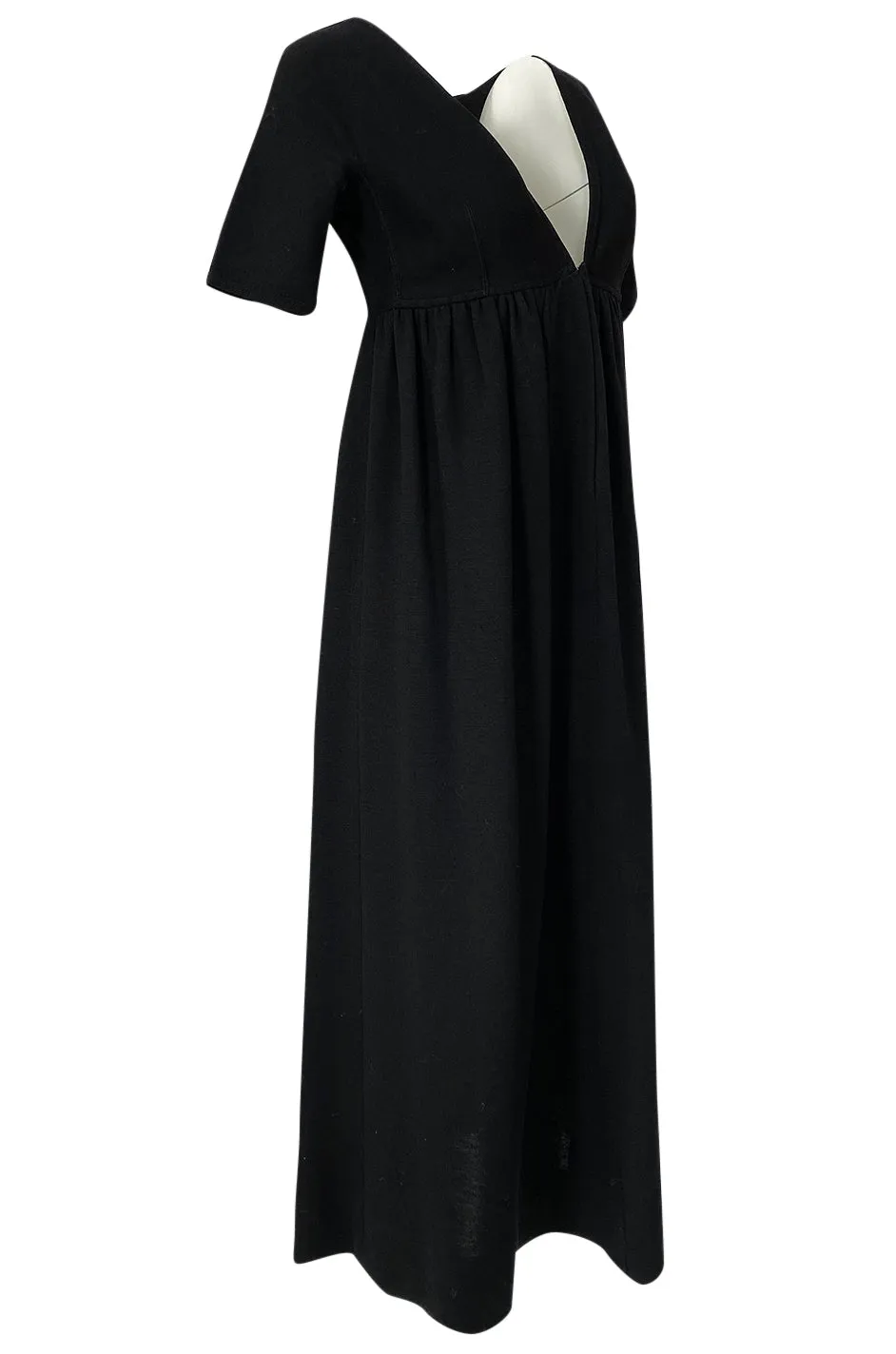 1960s Rudi Gernreich for Harmon Knits Deep Front Plunge Black Dress