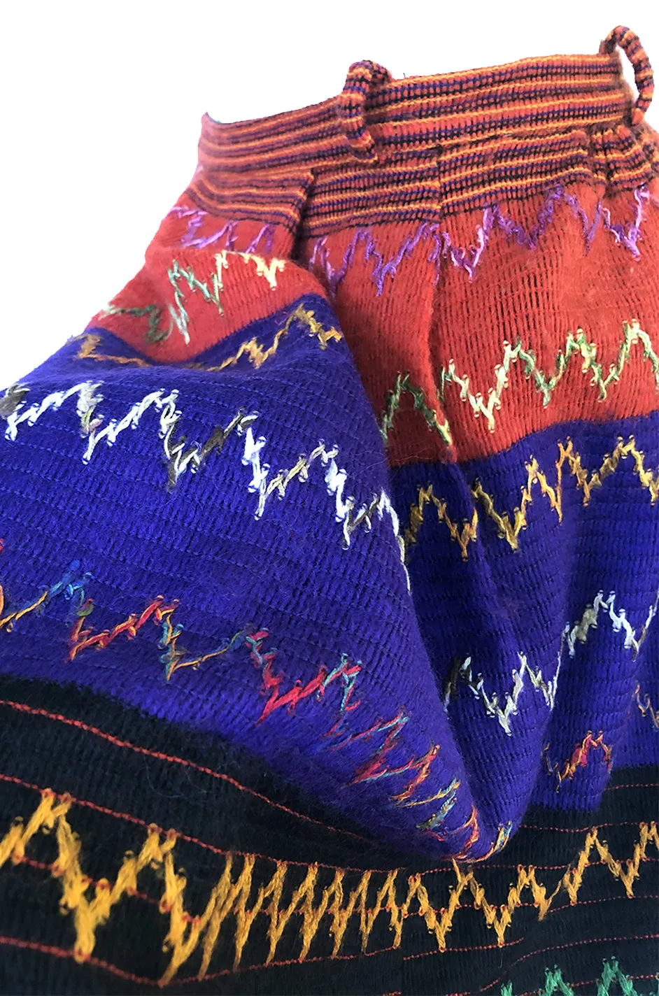 1970s Lanvin Numbered Haute Couture Hand Woven Knit Embroidery Skirt
