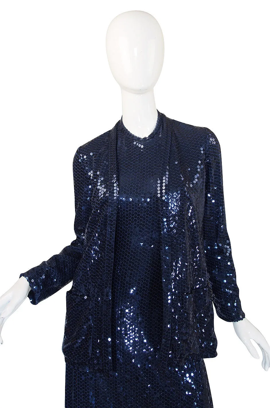 1970s Sequin Harold Levine Dress & Jacket