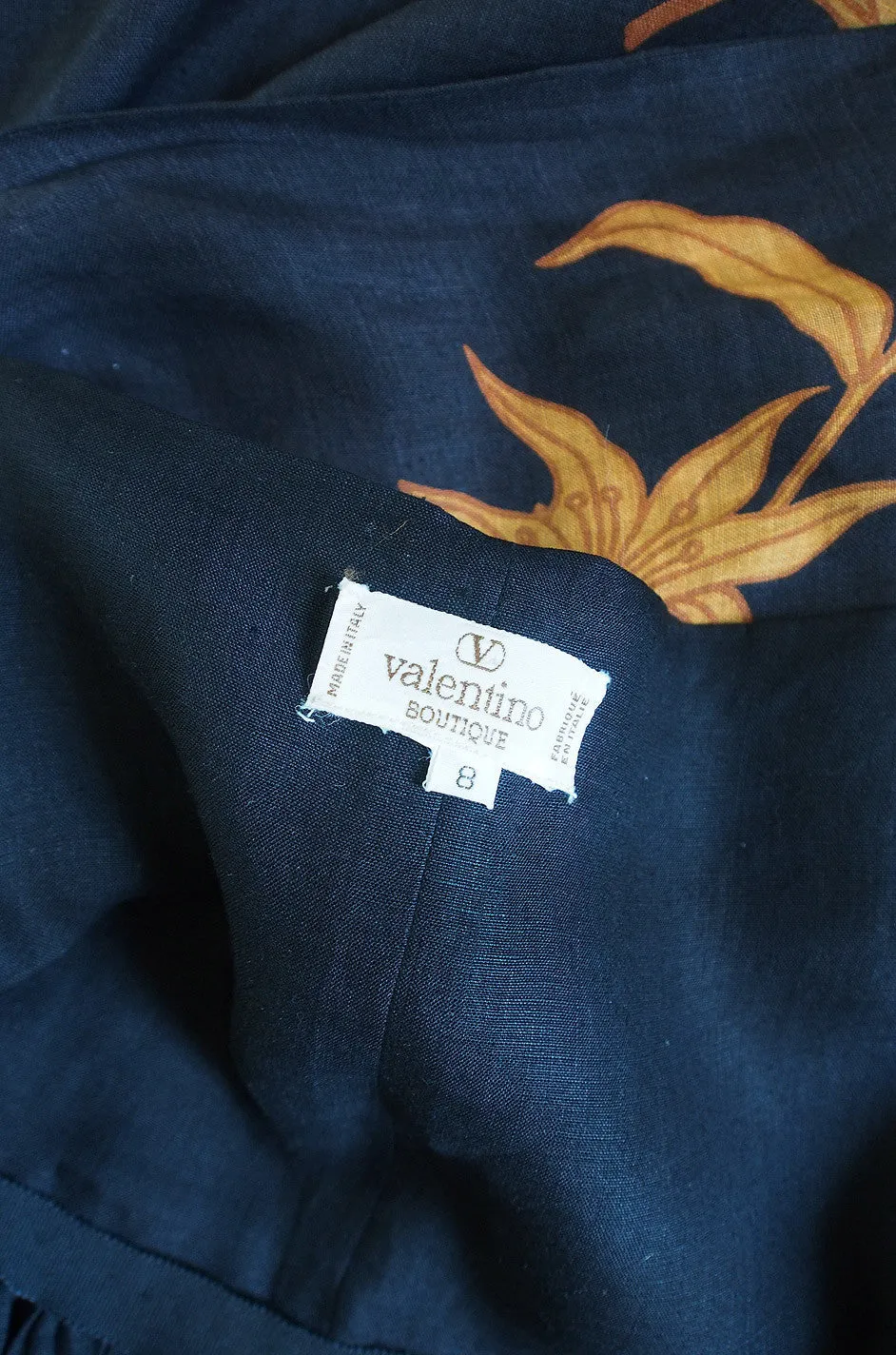 1970s Valentino Strapless Linen Dress