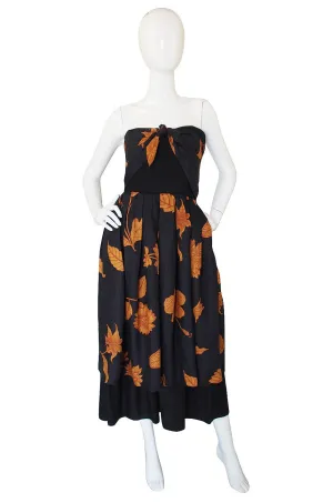 1970s Valentino Strapless Linen Dress
