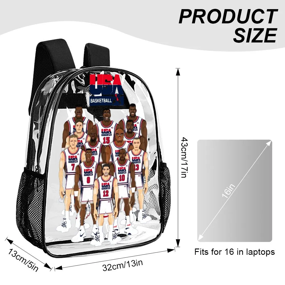 1992 Olympic Dream Team Transparent Backpack 17 Inch