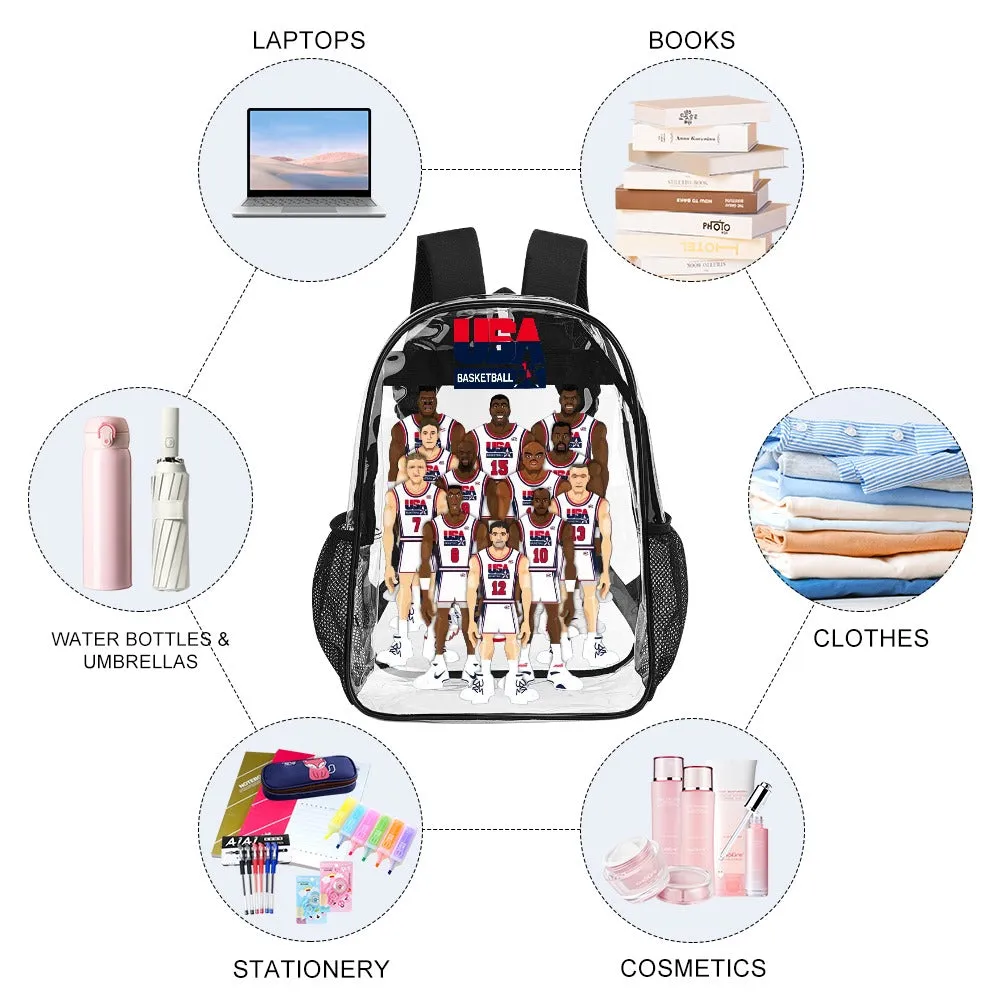1992 Olympic Dream Team Transparent Backpack 17 Inch