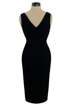 1995 Gianni Versace Couture Fitted Little Black Dress w Plunge Back & Front