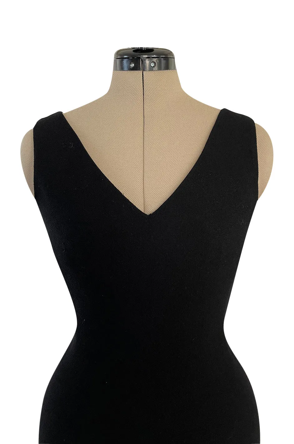 1995 Gianni Versace Couture Fitted Little Black Dress w Plunge Back & Front