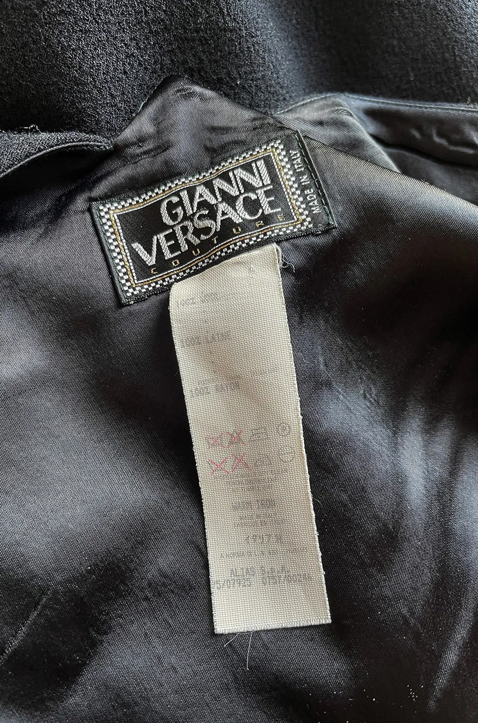 1995 Gianni Versace Couture Fitted Little Black Dress w Plunge Back & Front