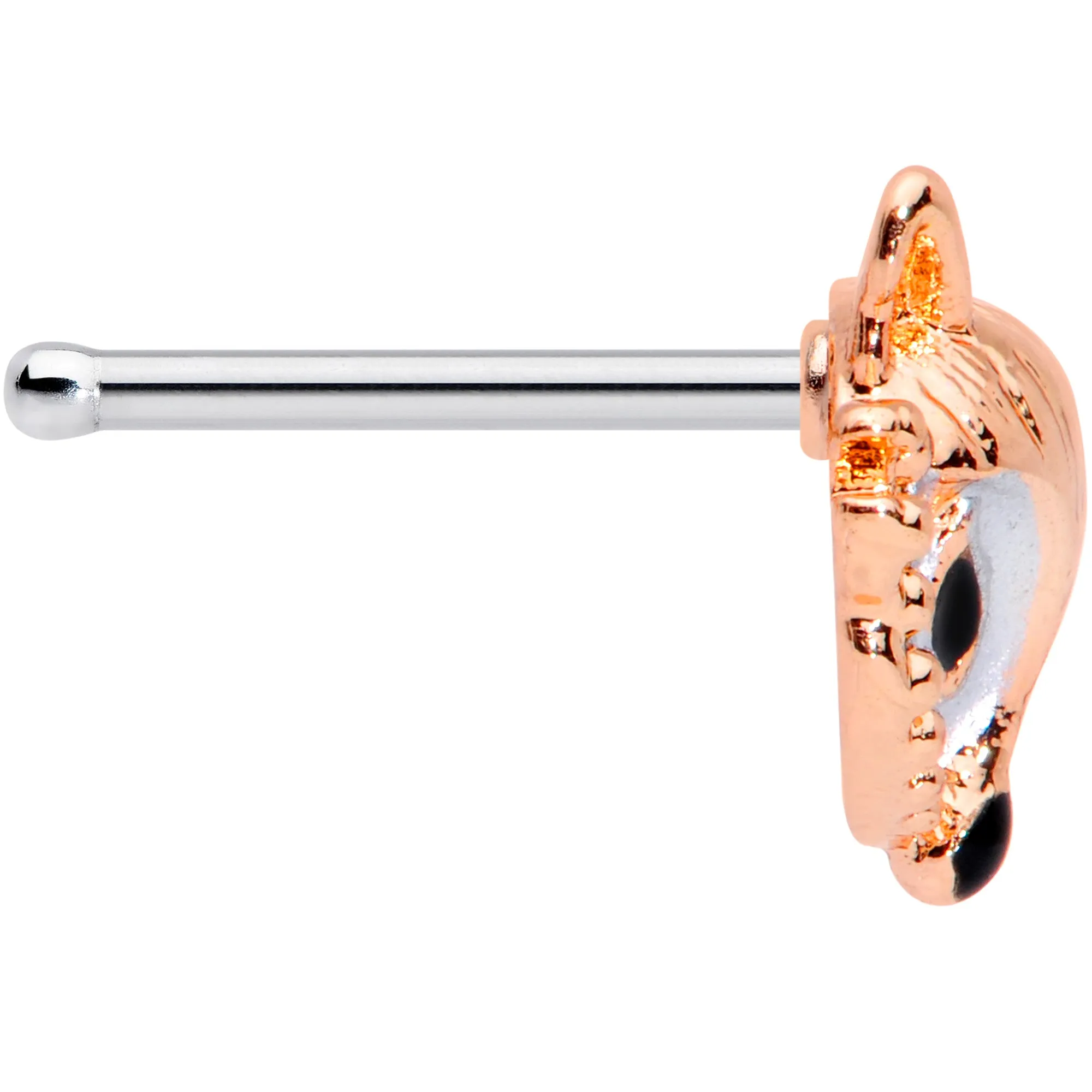 20 Gauge 1/4 Rose Gold Tone Fashion Fox Nose Bone