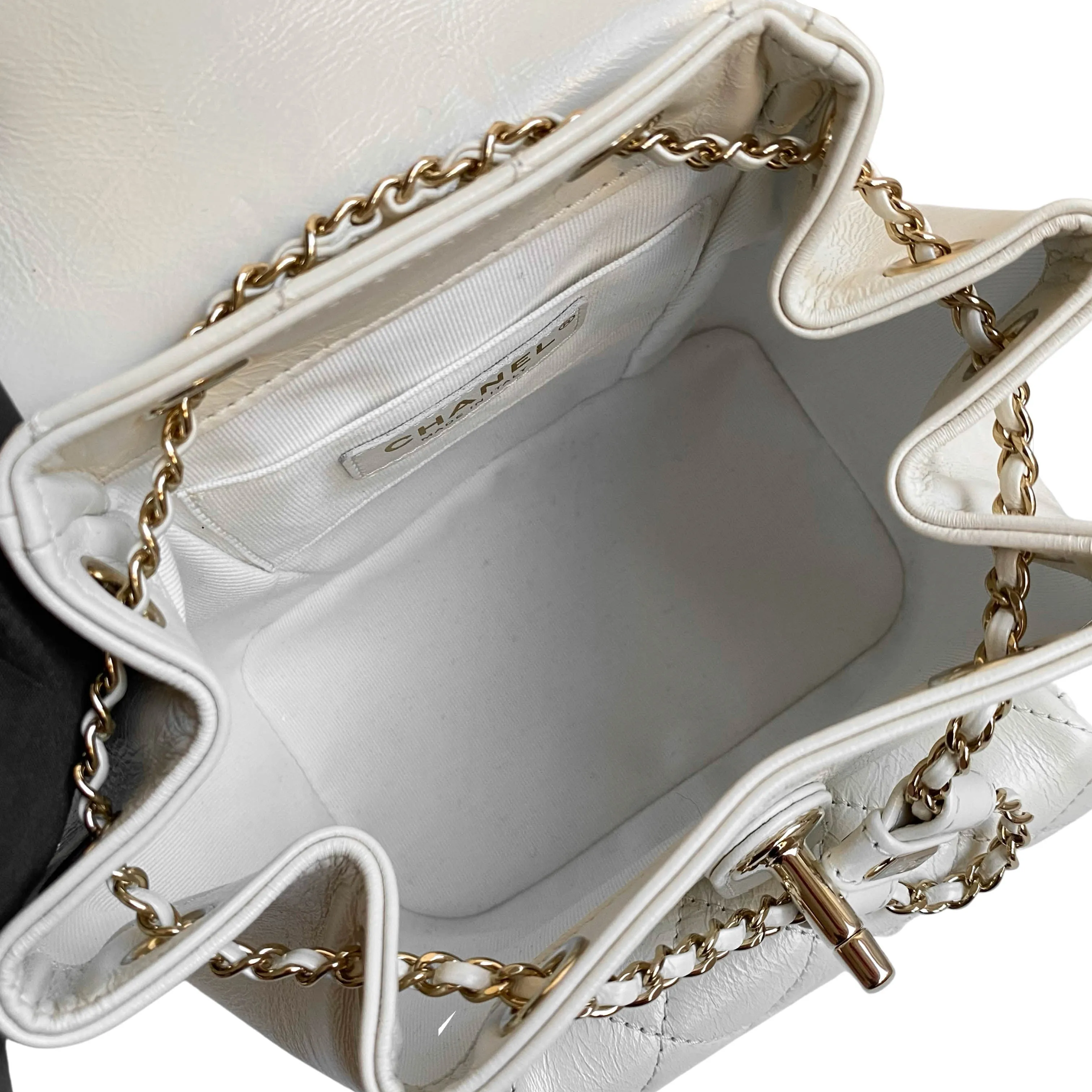 22C Ivory Crinkled Calfskin Duma Backpack
