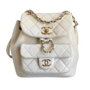 22C Ivory Crinkled Calfskin Duma Backpack
