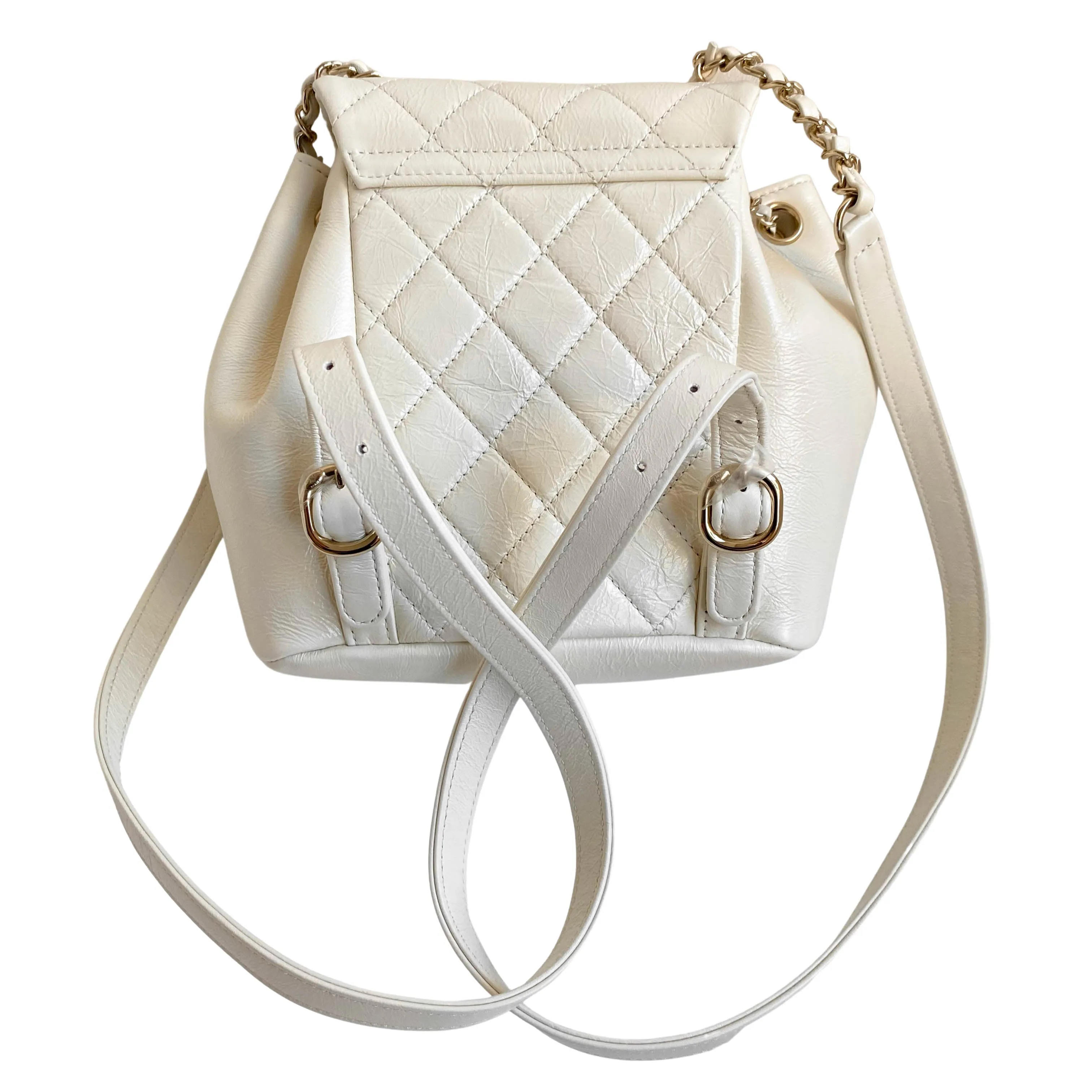 22C Ivory Crinkled Calfskin Duma Backpack