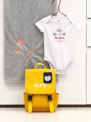 3-ITEMS Personalised Dog Backpack Rucksack Bag, Blanket & Bodysuit Bundle Gift Set