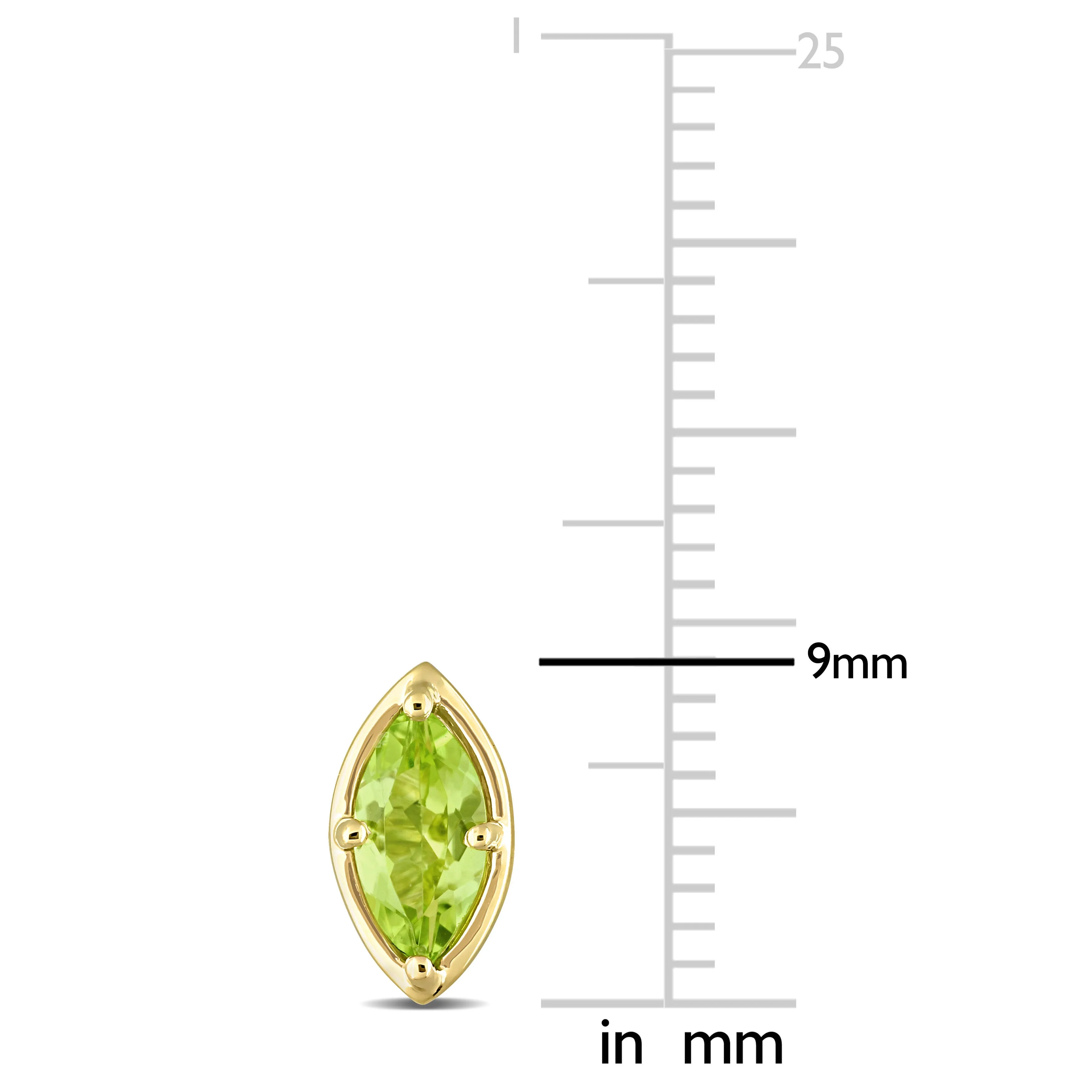 4/5 CT TGW Peridot Fashion Post Earrings 14k Yellow Gold
