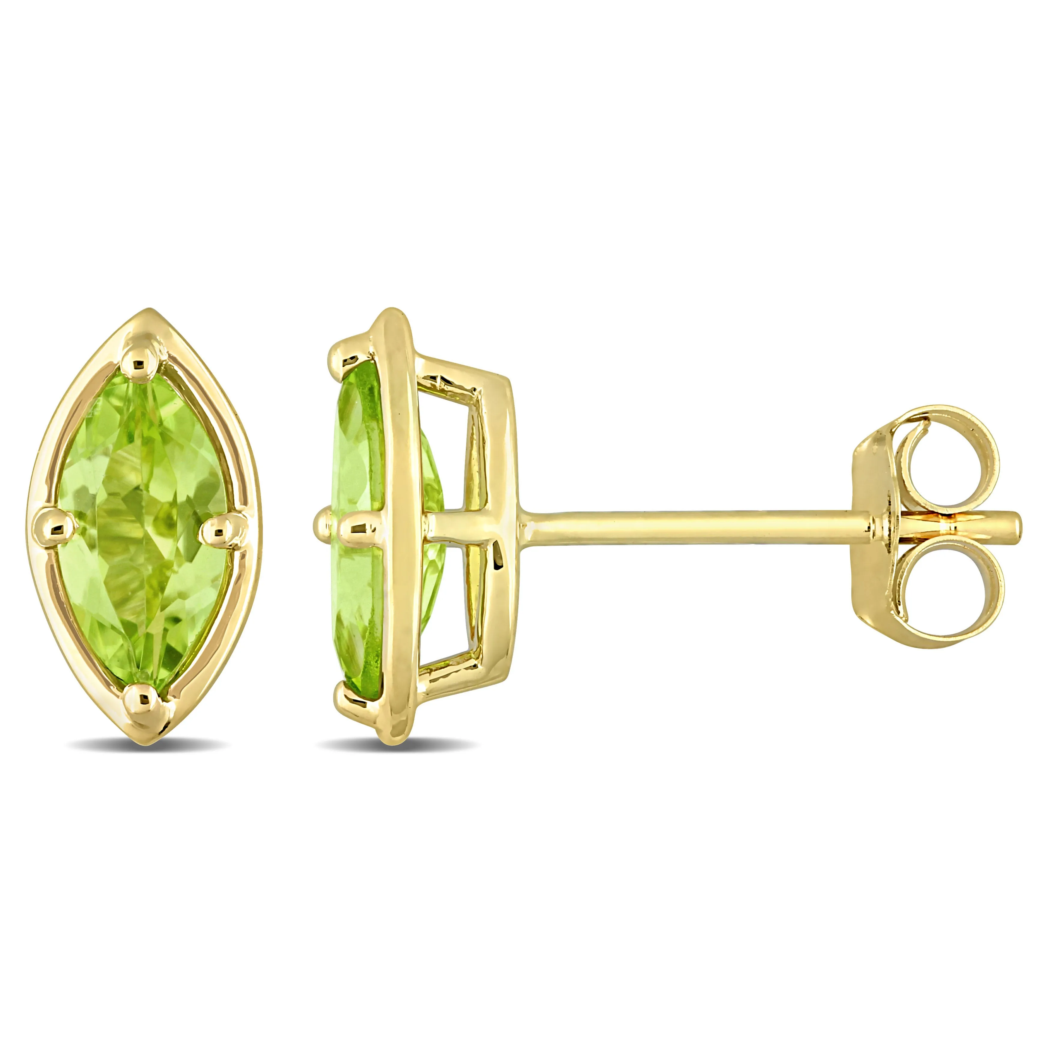 4/5 CT TGW Peridot Fashion Post Earrings 14k Yellow Gold