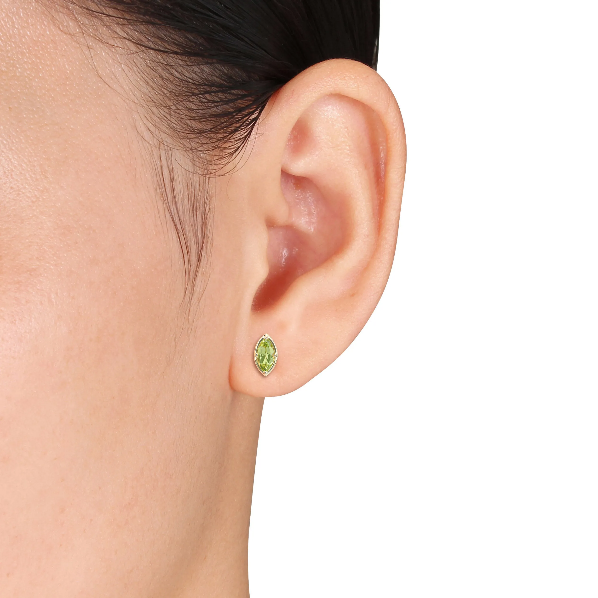 4/5 CT TGW Peridot Fashion Post Earrings 14k Yellow Gold