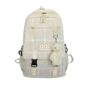 5 COLORS FLOWER PLAID CUTE BACKPACK UB2620