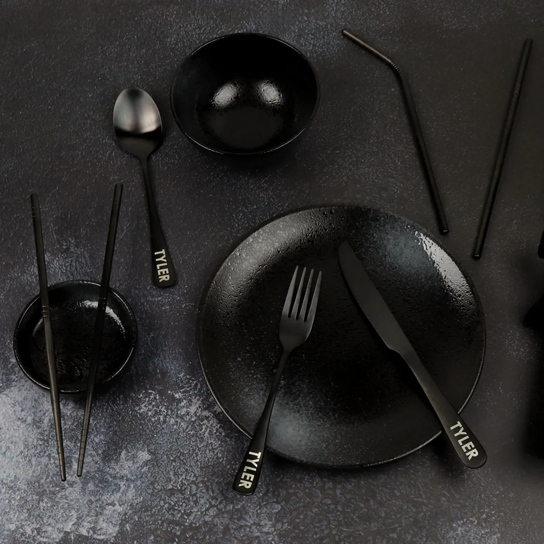 9-Piece Travel Flatware Set (Satin Black)