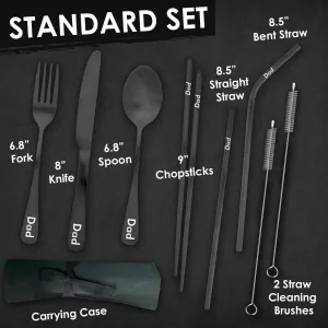 9-Piece Travel Flatware Set (Satin Black)