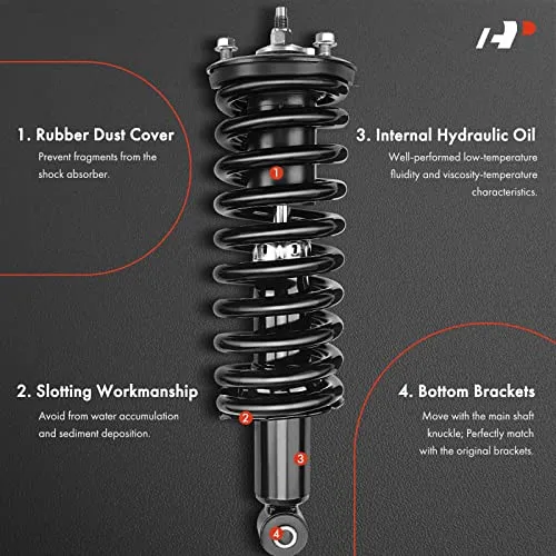 A-Premium Complete Struts Coil Springs Assembly Compatible with Mercedes-Benz ML320 1998-2003 ML350 2003-2005 ML430 ML500 Rear Left and Right 2-PC Set