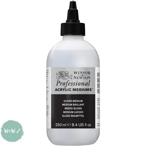 ACRYLIC MEDIUMS - Winsor & Newton PROFESSIONAL -  GLOSS MEDIUM - 250ml
