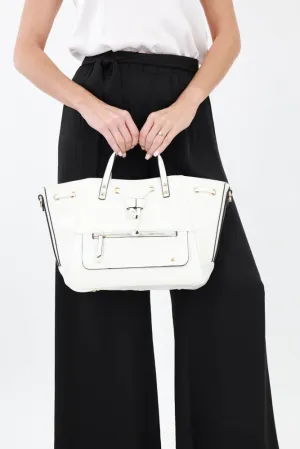 Adjustable Satchel Handbag - White