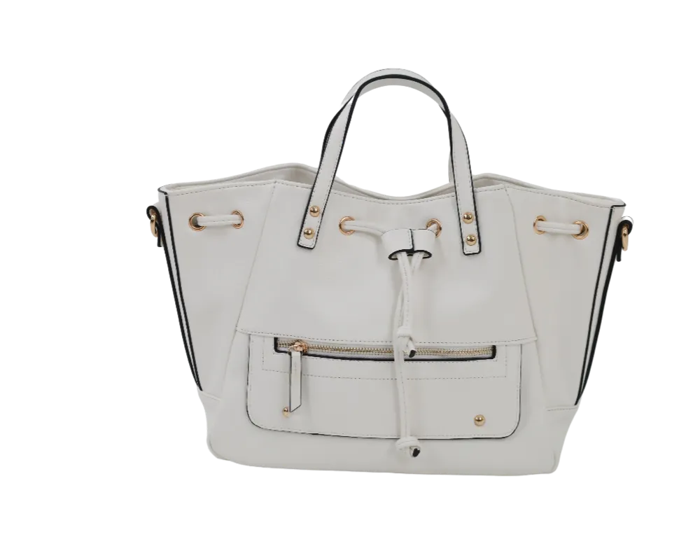 Adjustable Satchel Handbag - White