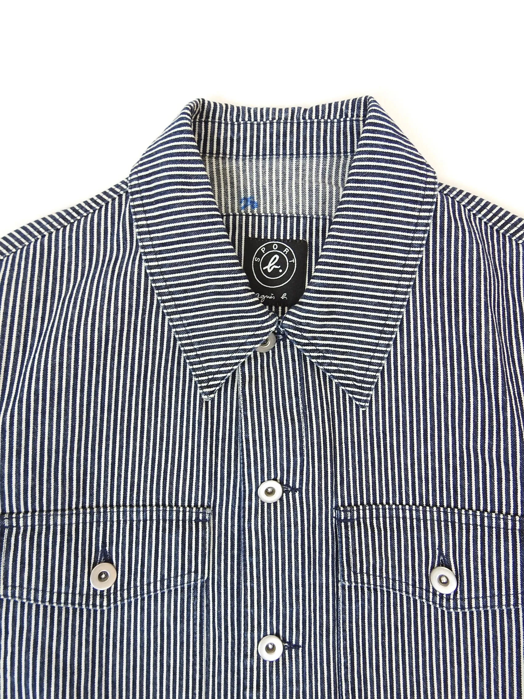Agnis B Railroad Stripe Chore Coat Size Small
