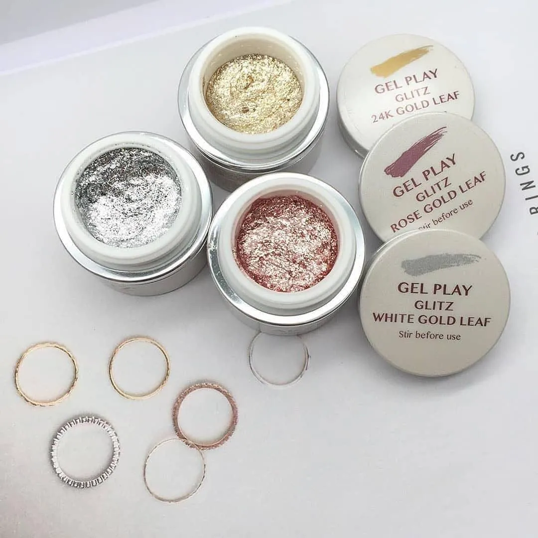 Akzentz Gel Play - Glitz Rose Gold Leaf