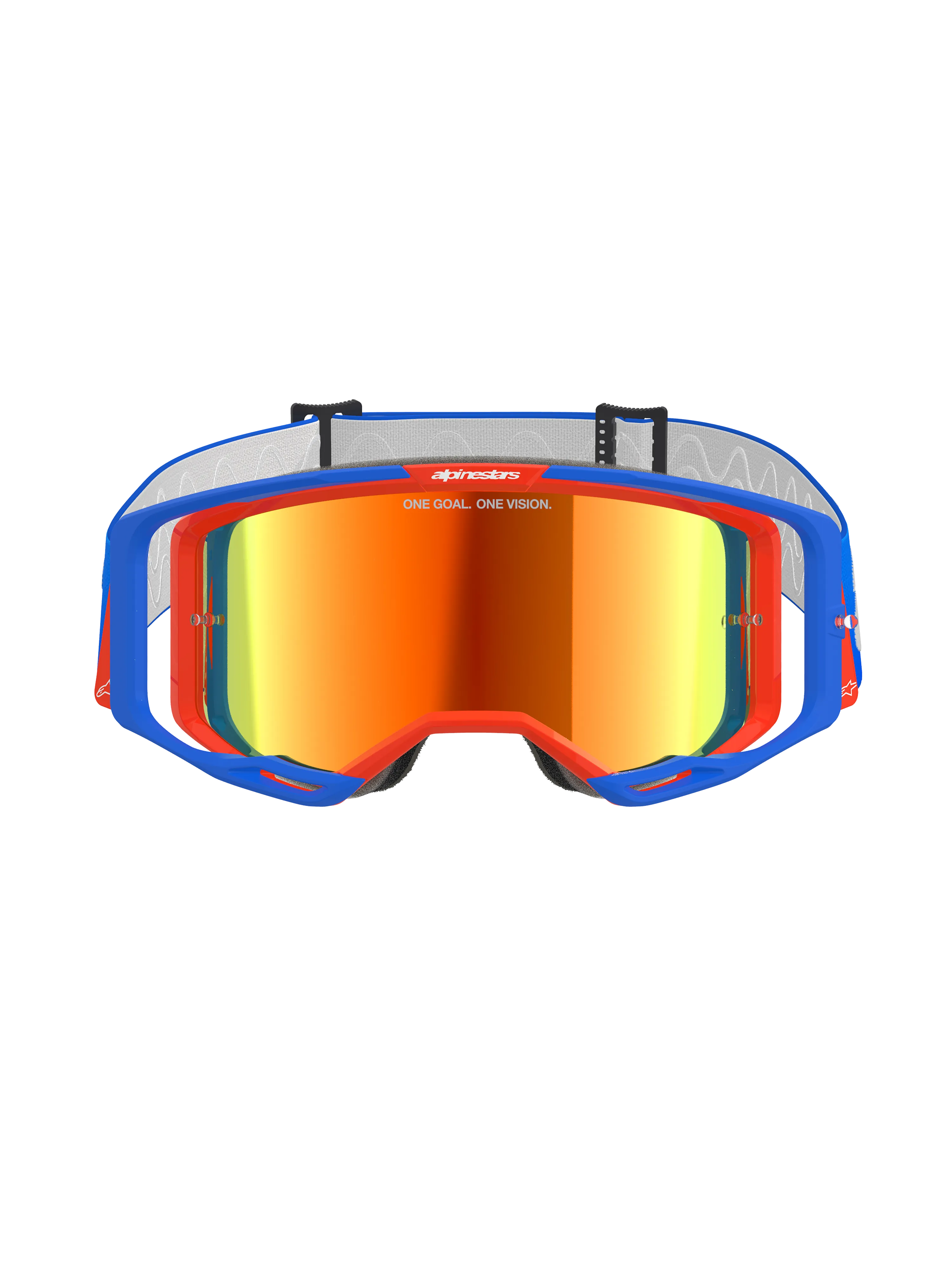 Alpinestars - Vision 8 Wordmark Blue/Orange Mirror Lens Goggle